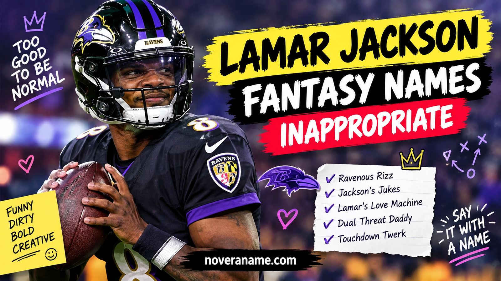 Lamar Jackson Fantasy Names Inappropriate