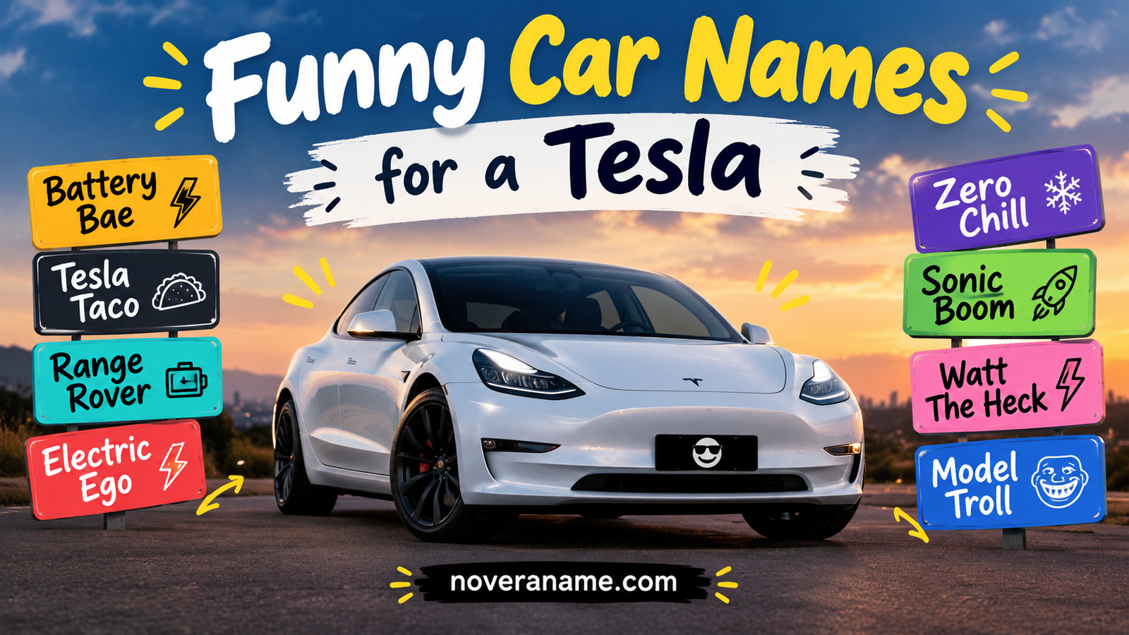 Funny Car Names for a Tesla
